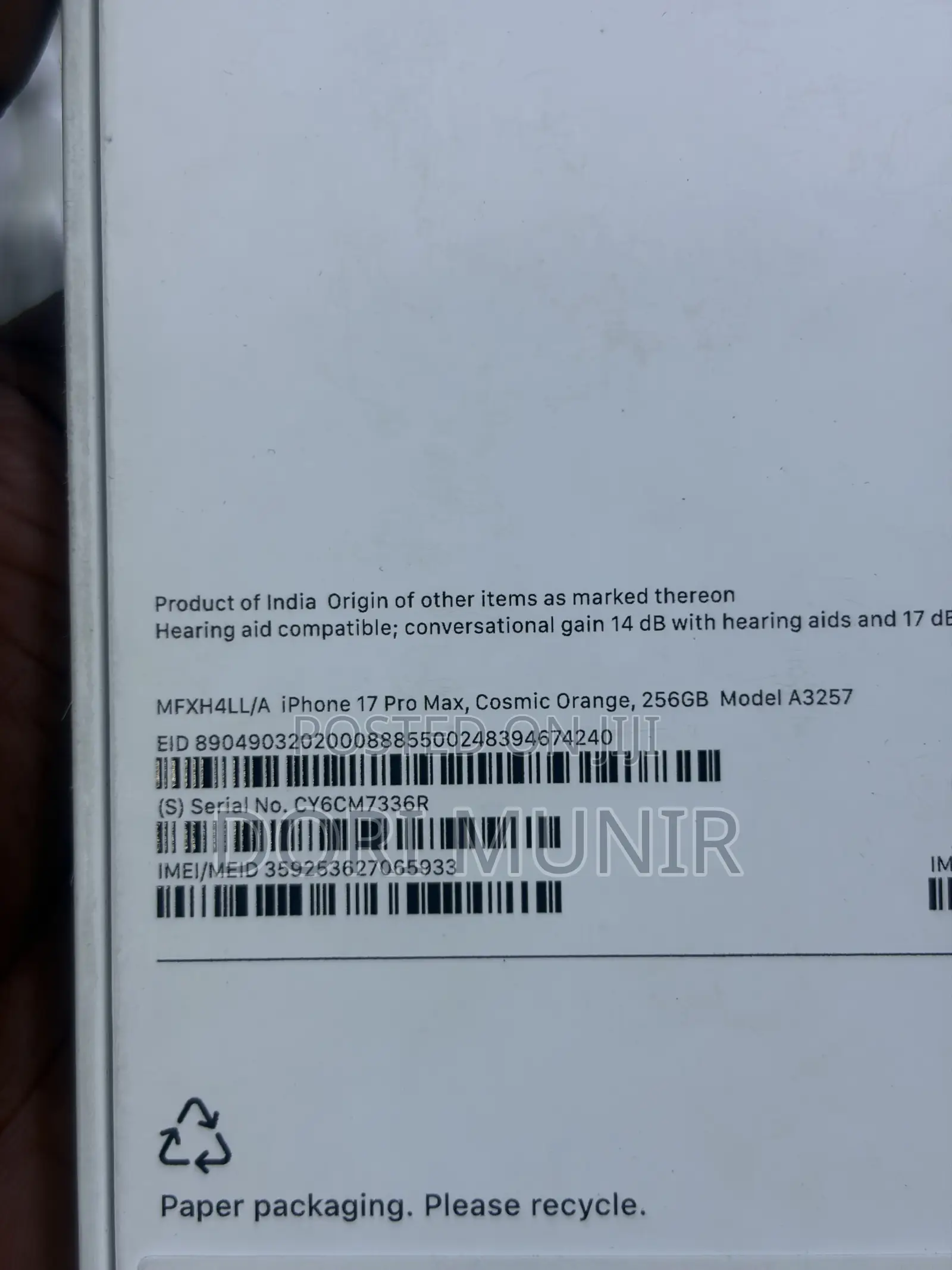 New Apple iPhone 17 Pro Max 256 GB Orange