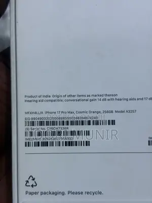 New Apple iPhone 17 Pro Max 256 GB Orange