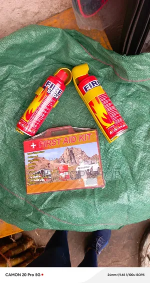 Motorist 3pc Portable Aerosol Fire Extinguisher First Aid Box