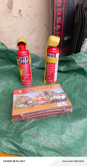 Travel Safety 3pc Compact Aerosol Style Foam Fire Stop Sprays +Aid Box