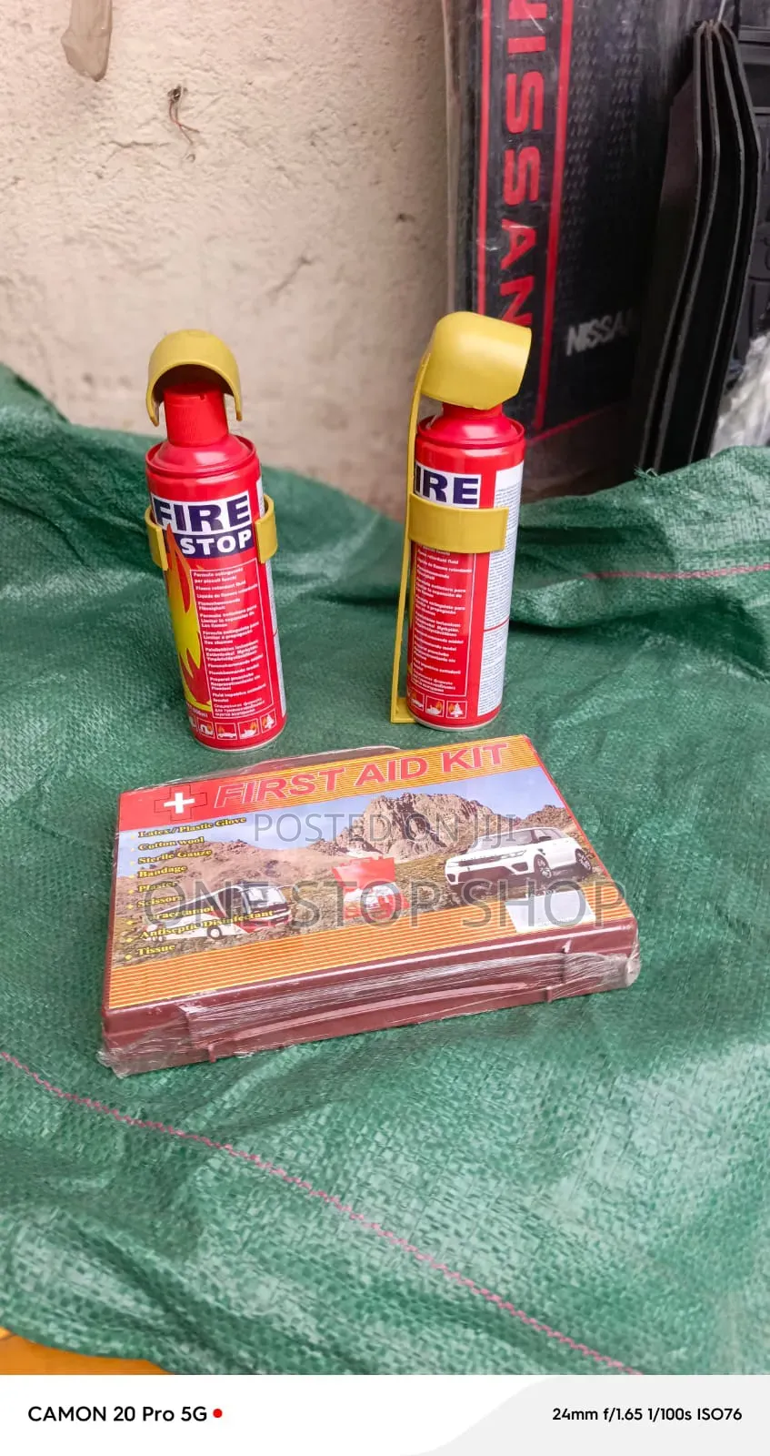 Travel Safety 3pc Compact Aerosol Style Foam Fire Stop Sprays +Aid Box