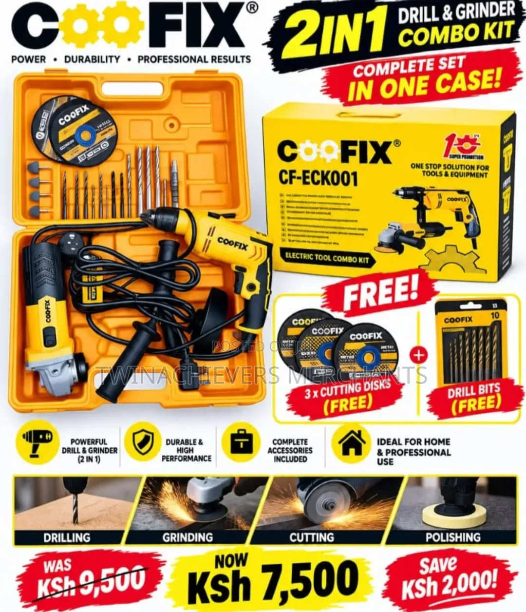 2 in 1 Drill Grinder Combo(Coofix)