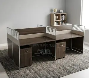 Office Desk: Modern 4-Way Collaborative Work Desk