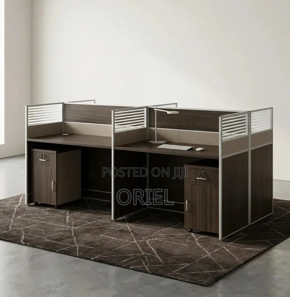 Office Desk: Modern 4-Way Collaborative Work Desk