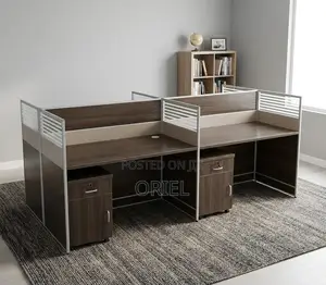 Office Desk: Modern 4-Way Collaborative Work Desk