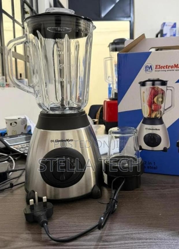 Electromate Powerful 2 in 1 Blender With Glass Jar - 1.5L