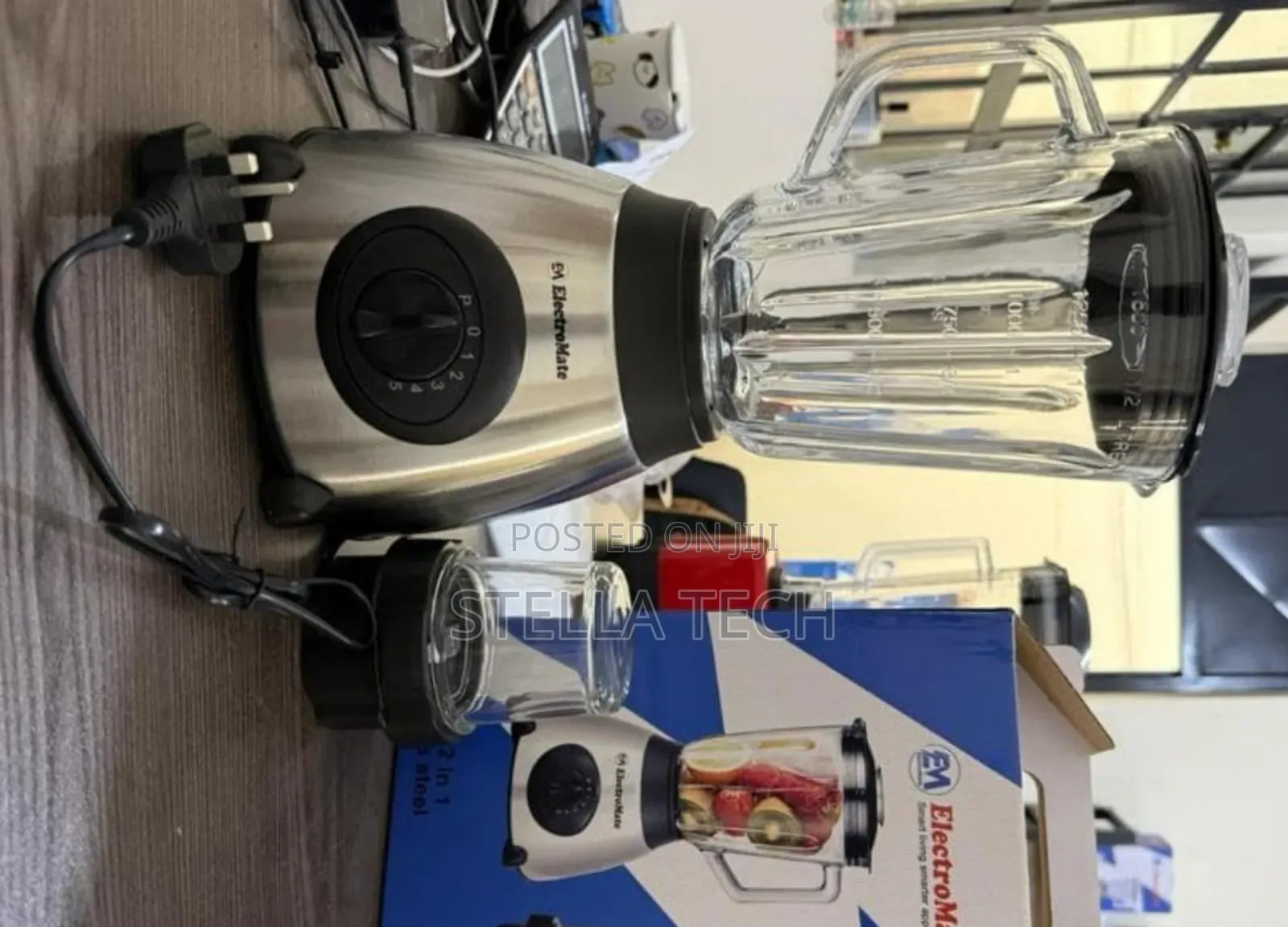 Electromate Powerful 2 in 1 Blender With Glass Jar - 1.5L