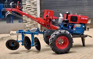 Jiadi Walking Diesel Tractor 16hp Disc Arrow Plough, Rotavators+wheels