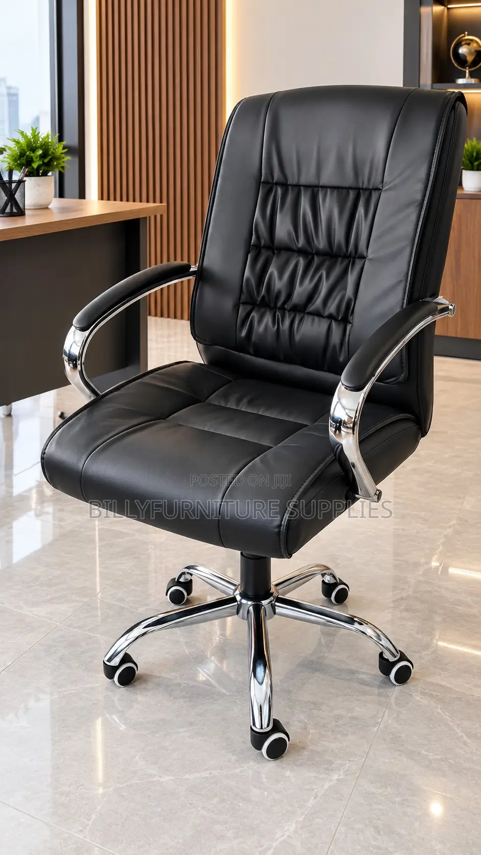 High-Back Swivel Back Executive Leather Office Chair