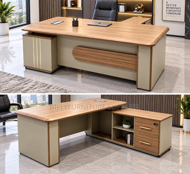Modern L-Shaped Executive Office Desk
