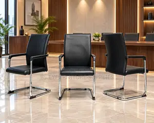 Executive Modern Black Leather Visitor Office Chair