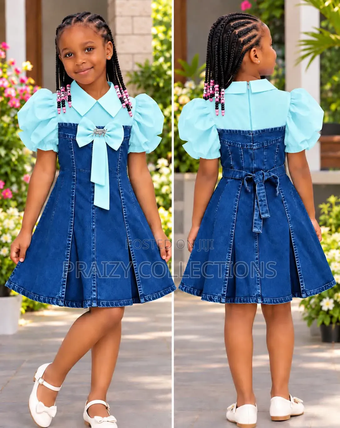 Baby Girl Denim Shift Dress With an Attached Top Age 2-11 Yrs