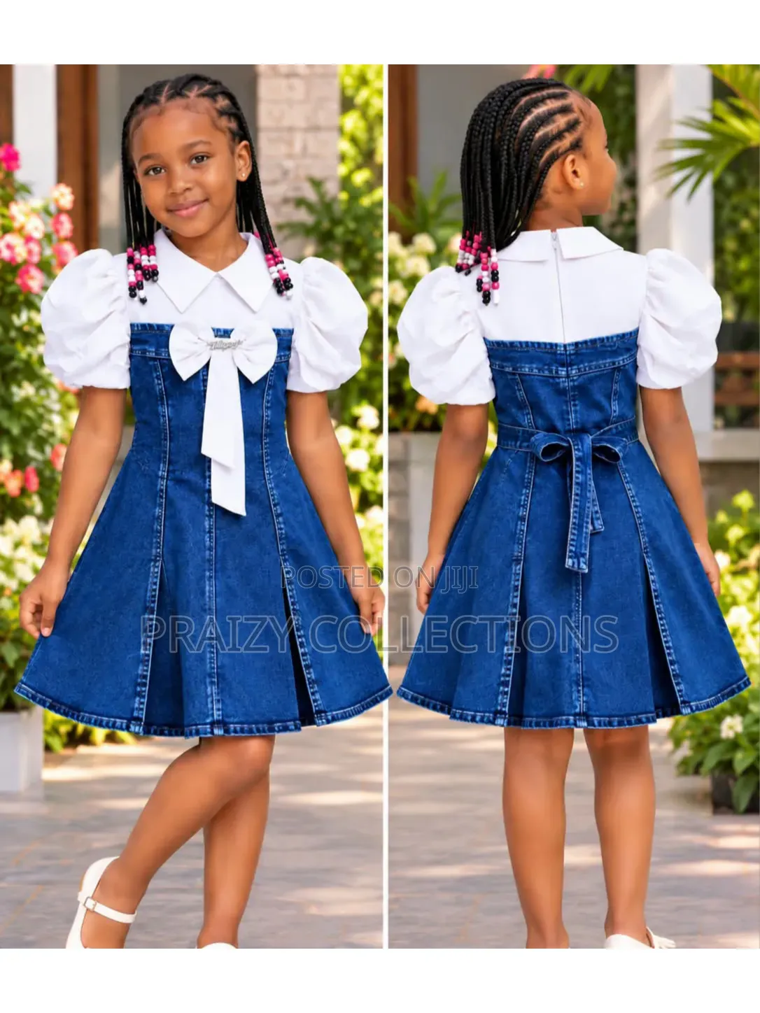 Baby Girl Denim Shift Dress With an Attached Top Age 2-11 Yrs