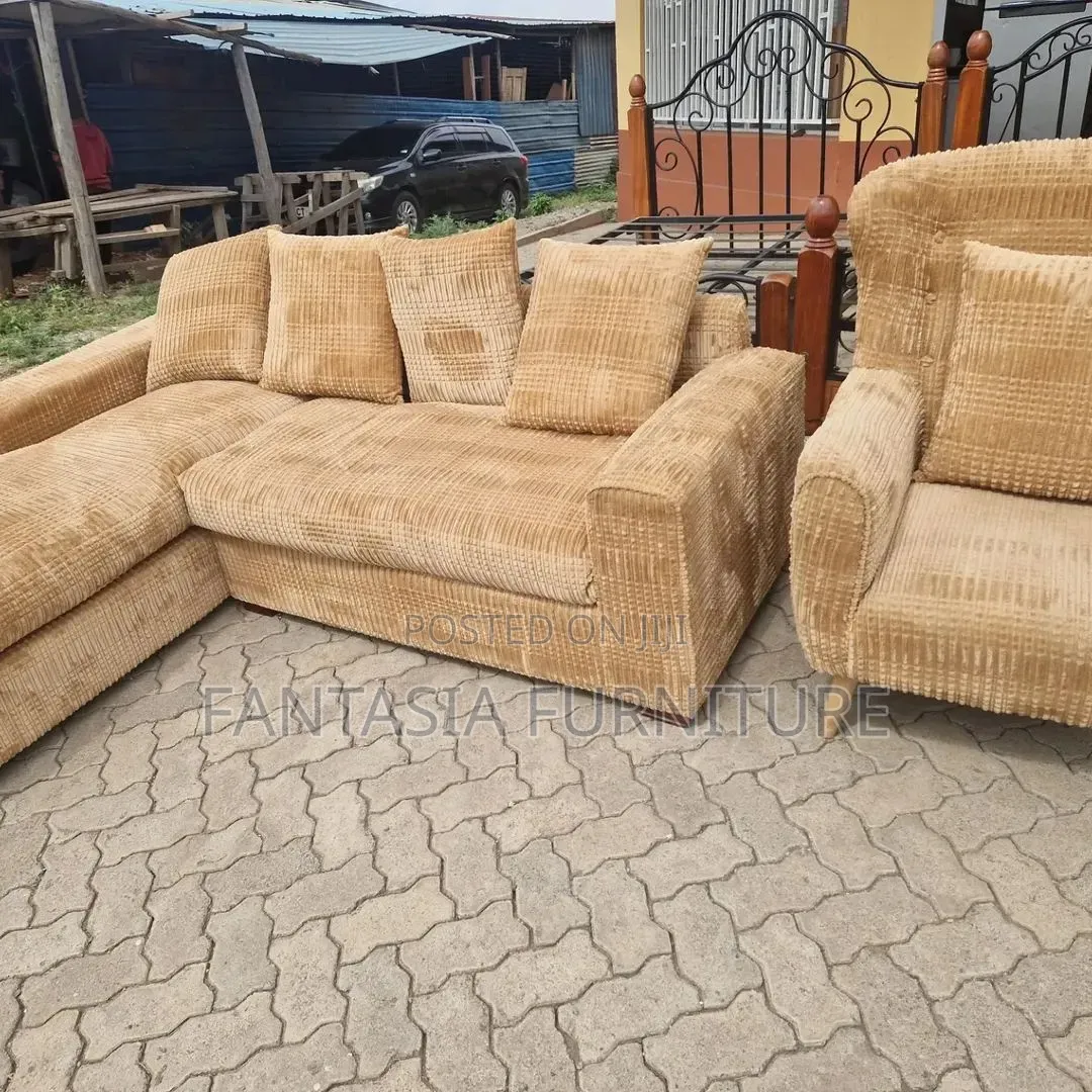 5 Seater Sectional Beige Sofa Set