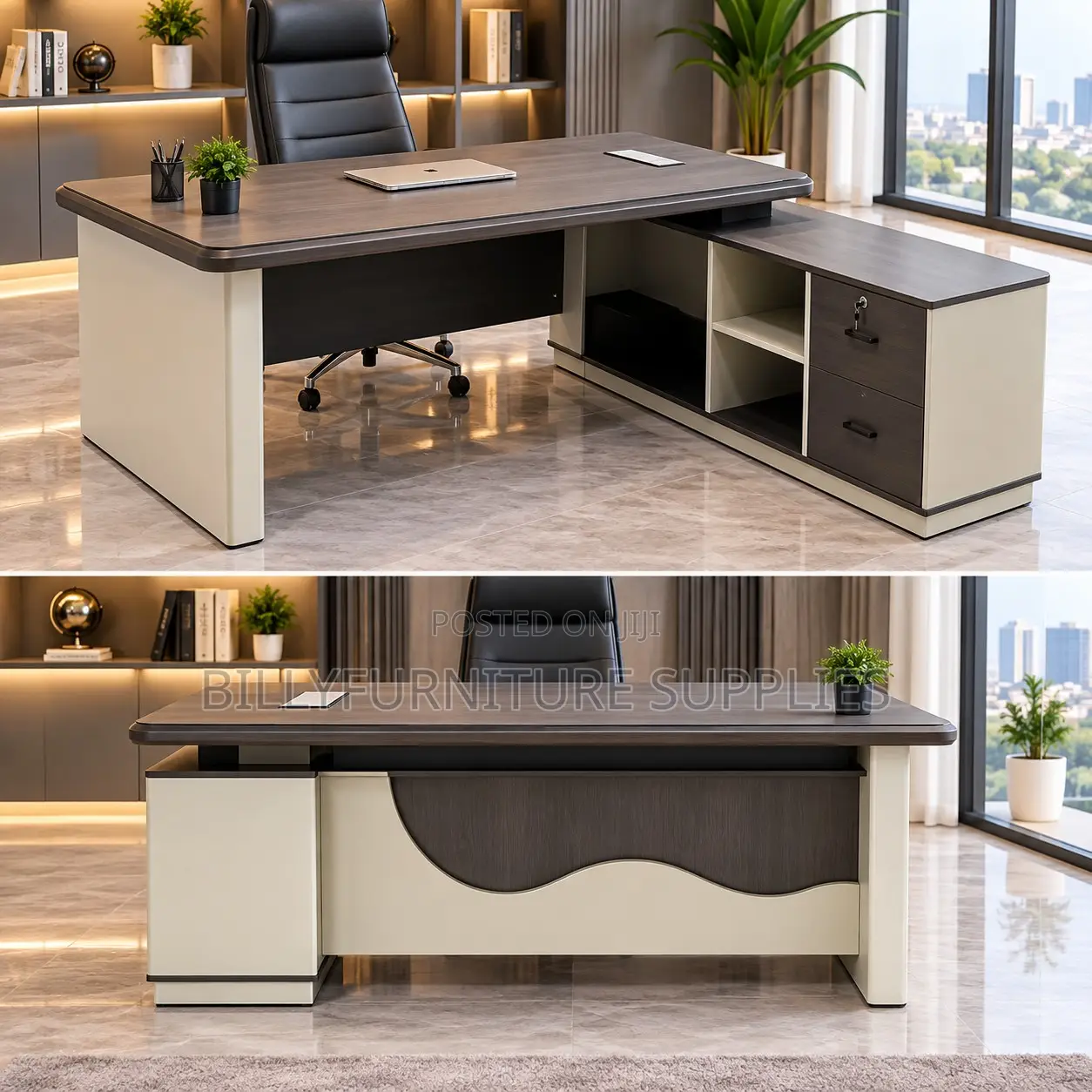 Manager Workstation With Side Return, Lockable Drawers