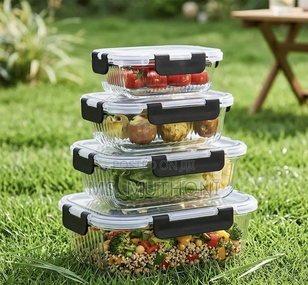 SmartStoreTM Ribbed Glass Lunch Box Collection (4pcs )