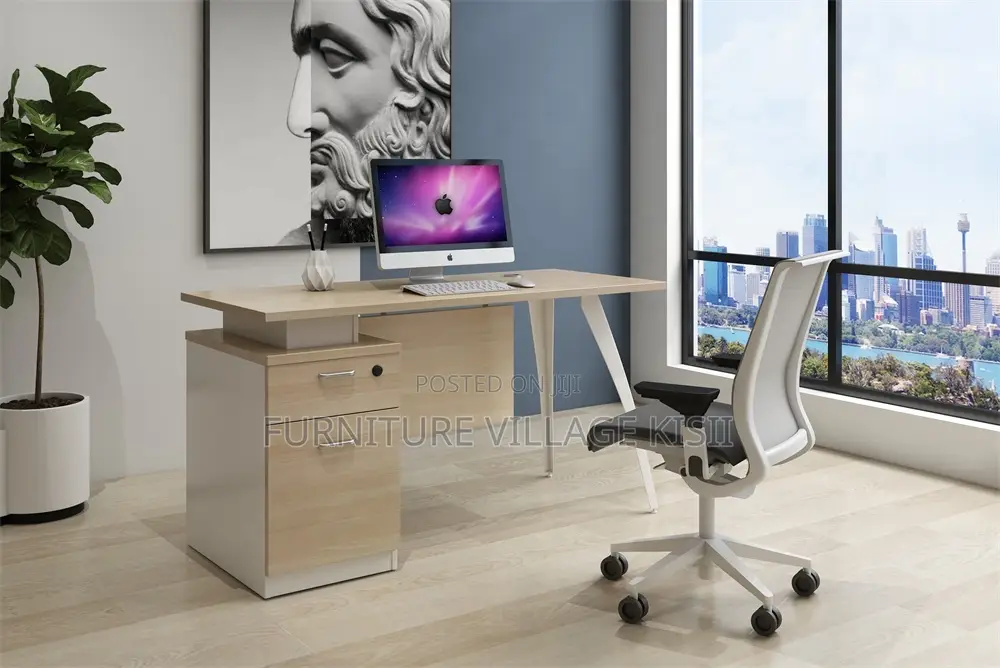 Office Desk; 1.2 Meter Office Desk With Cupboard and Drawers