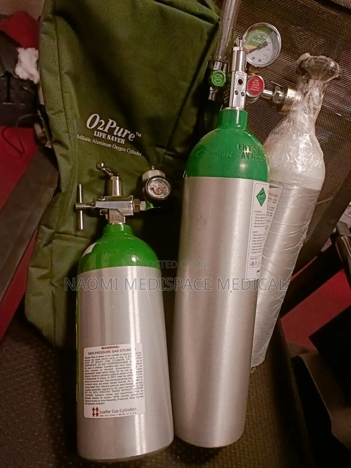 2L Pin Index Oxygen Cylinder Complete With Pin Index Regulator