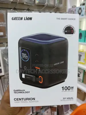 The Green Lion Centurion 100W GaN Travel Adapter