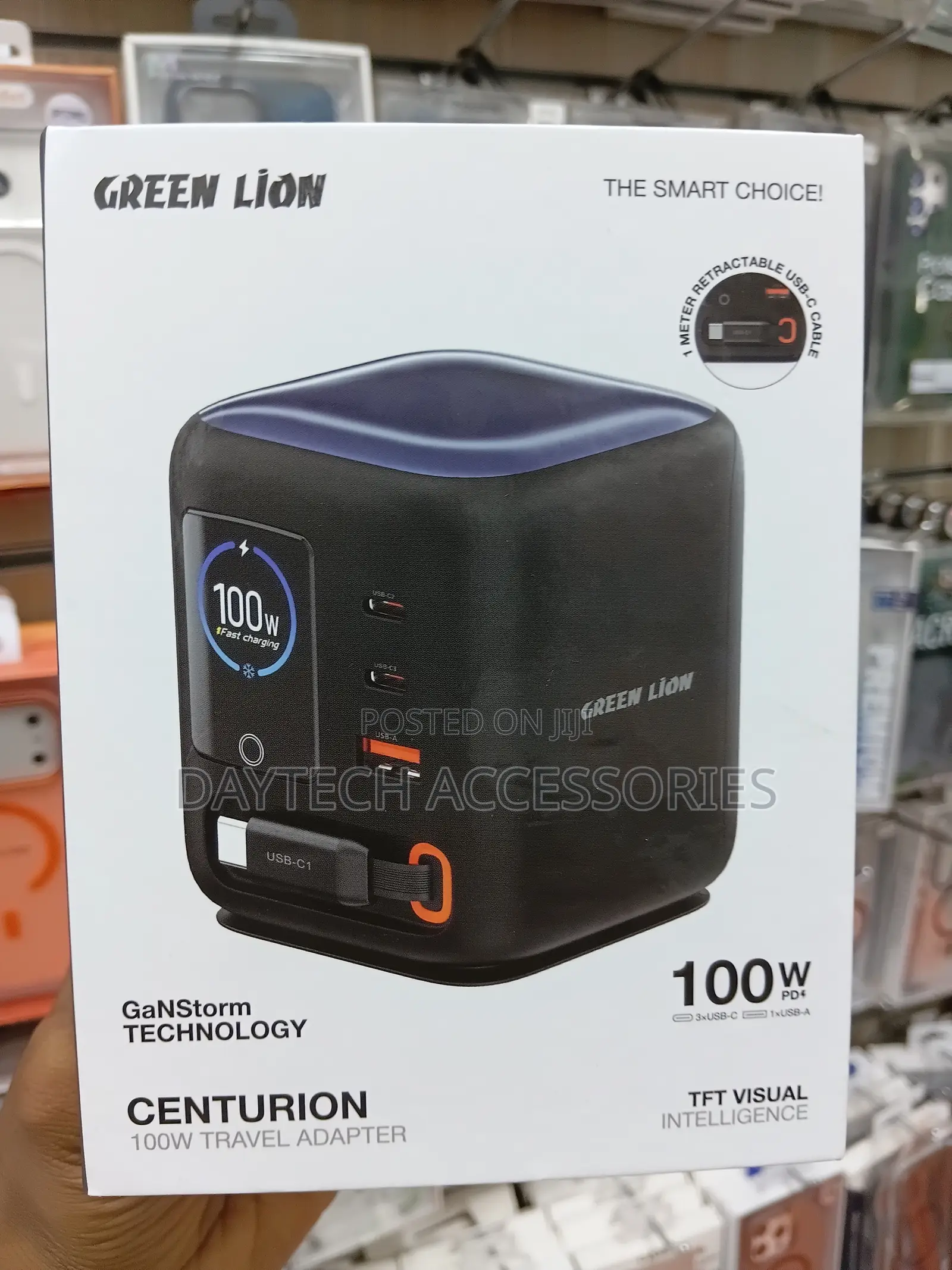 Green Lion Centurion 100W GaN Travel Adapter – Black