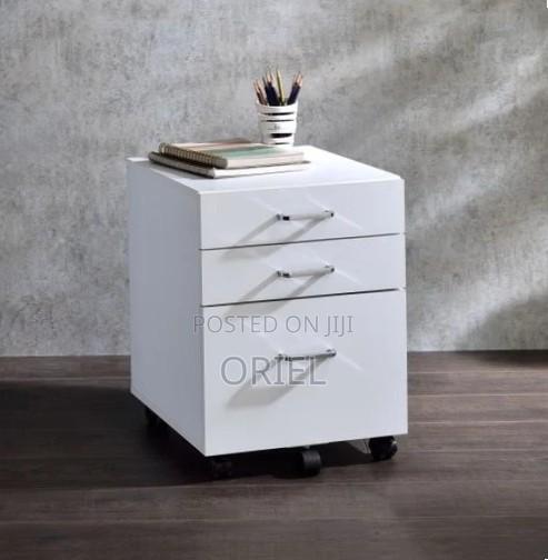 3-Drawers Mobile Pedestal Cabinet : Storage Wooden Cabinet