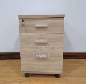3-Drawers Mobile Pedestal Cabinet : Storage Wooden Cabinet