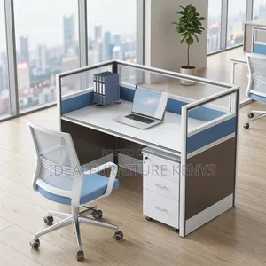 Single Office Workstation Desk - With Privacy Partition Drawer