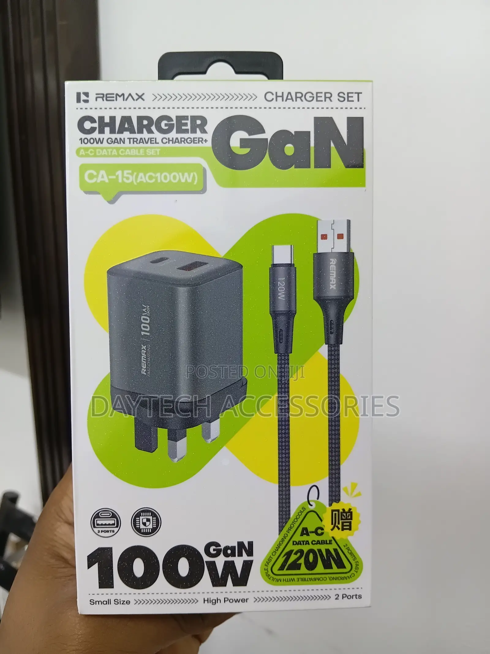 The Remax CA-15 (AC100W) 100W GaN Travel Charger Set