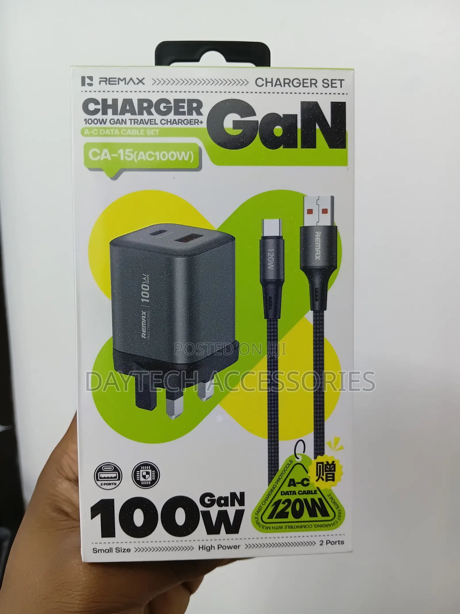 The Remax CA-15 (AC100W) 100W GaN Travel Charger Set