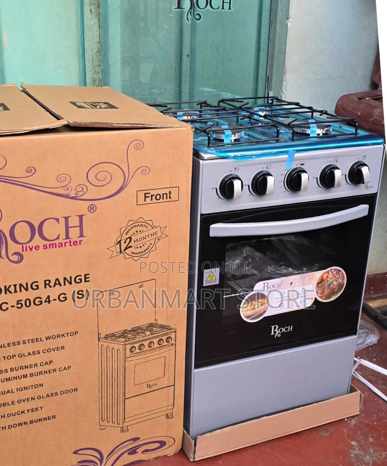 Full Gas Roch Cooker 50×55 Standing Model, Gas Oven