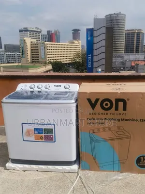 Von 13KG Twin Tub Washing Machine – White