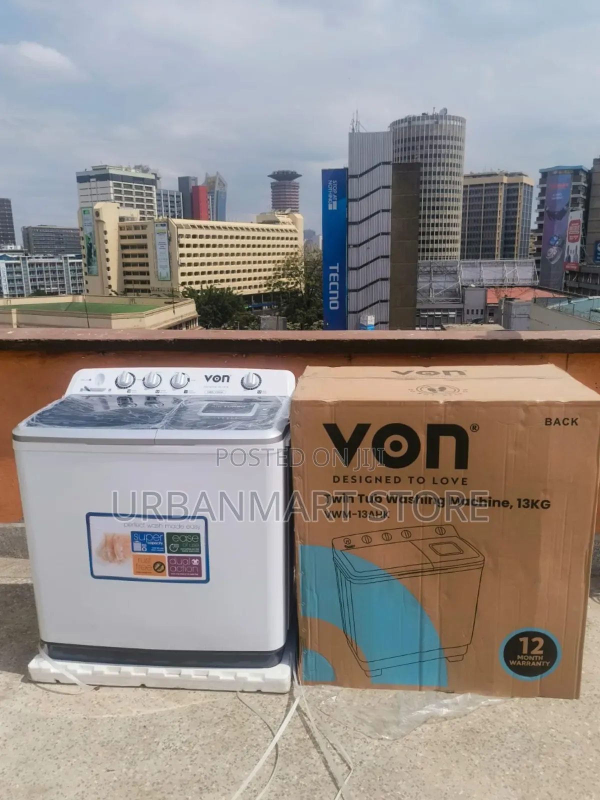 Von 13KG Twin Tub Washing Machine for Home Use