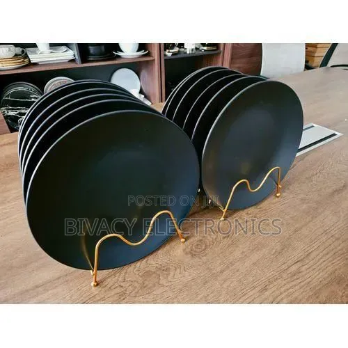 6 Pieces High Quality Black Dinner Plate