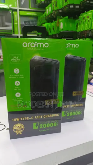 Oraimo Traveler 15 – 20,000mAh 15W Fast Charging Power Bank With Torch