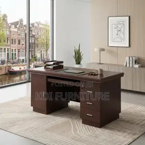 Office Desk; Mahogany Modern 140cm Executive New Home Office Desk