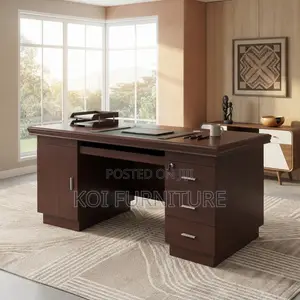 Office Desk; Mahogany Modern 140cm Executive New Home Office Desk