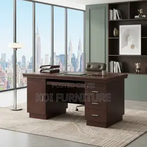 Office Desk; Mahogany Modern 140cm Executive New Home Office Desk