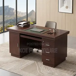 Office Desk; Mahogany Modern 140cm Executive New Home Office Desk