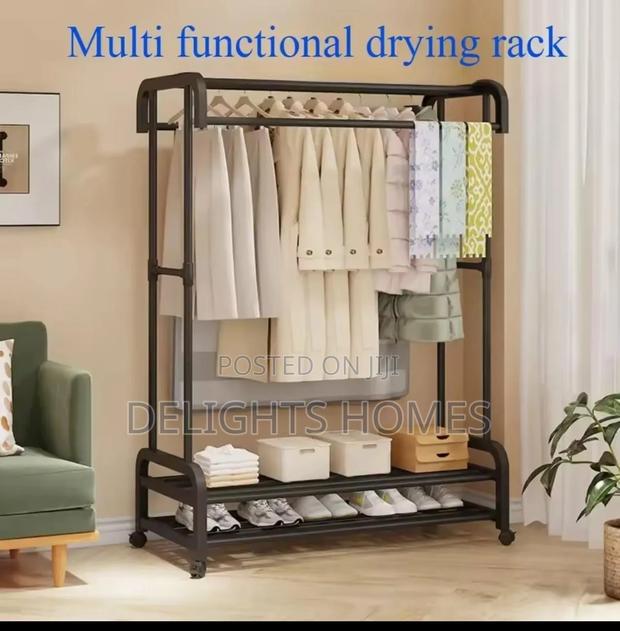 Double Pole Clothes Drying Rack-Hg