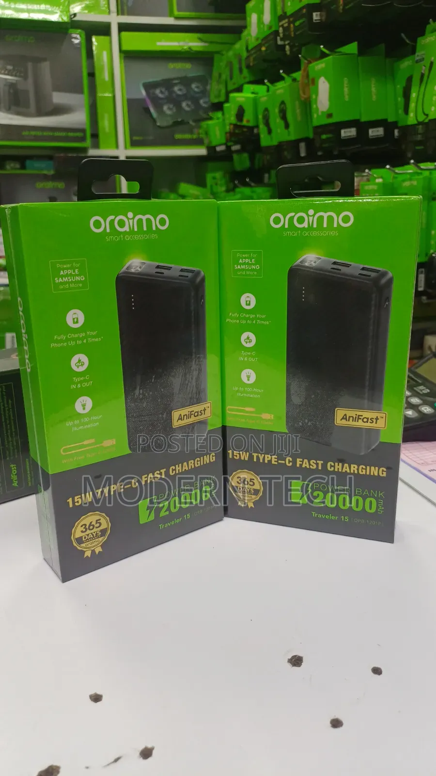 Oraimo Traveler 15 – 20,000mAh 15W Fast Charging Power Bank