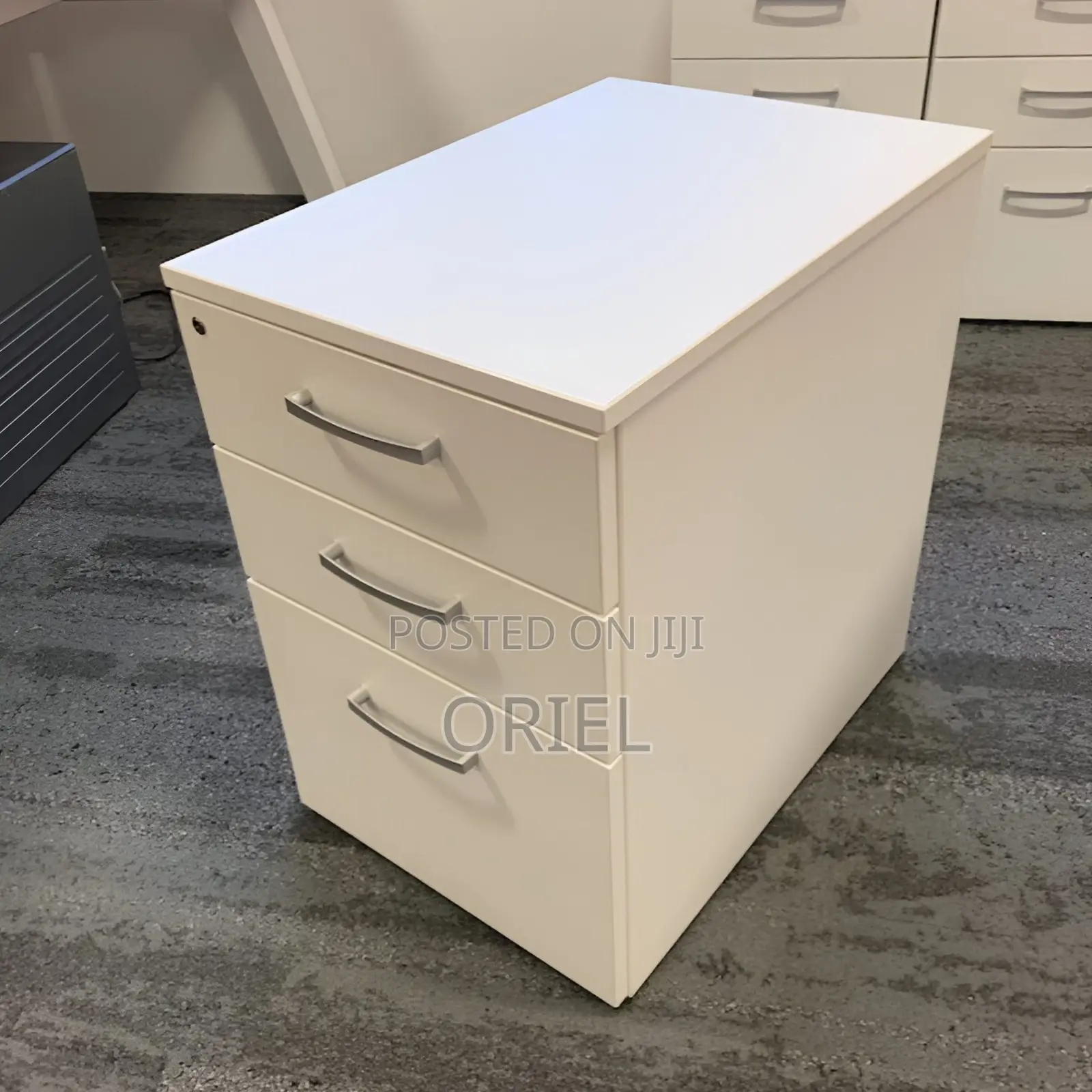 3-Drawers Mobile Pedestal Cabinet : Storage Wooden Cabinet
