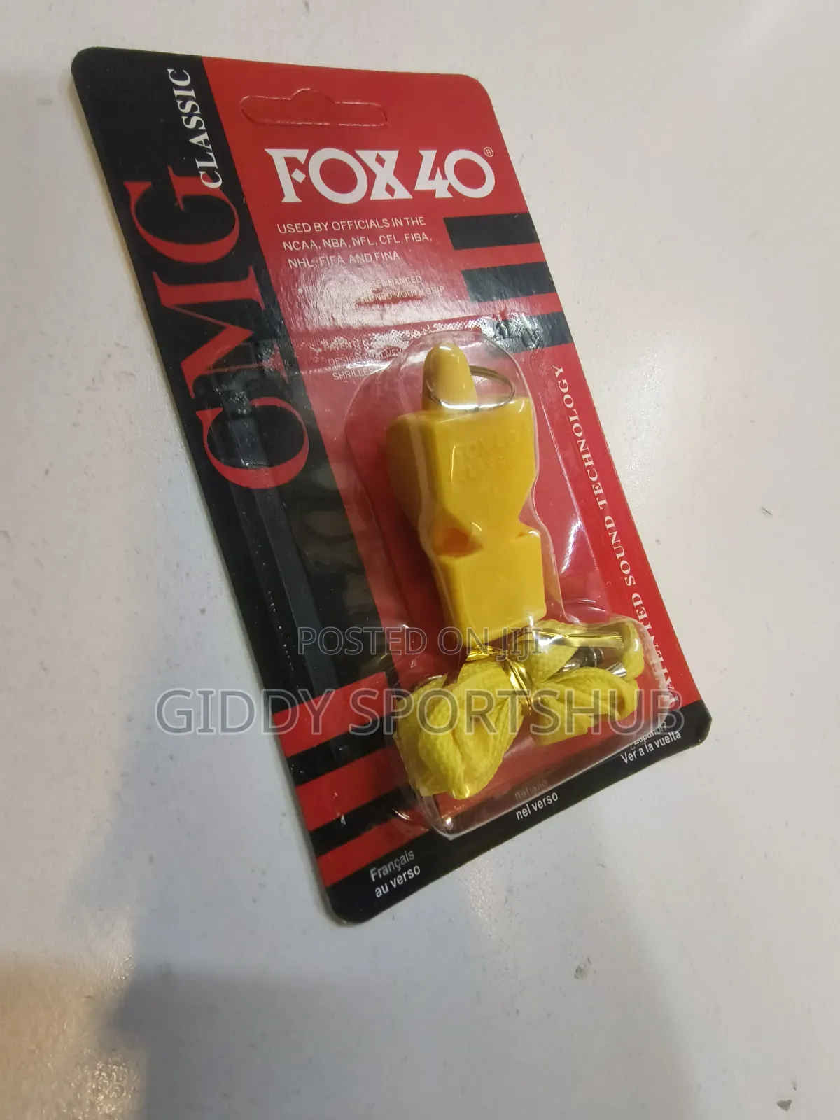 Referee Tech Whistle (Yellow).