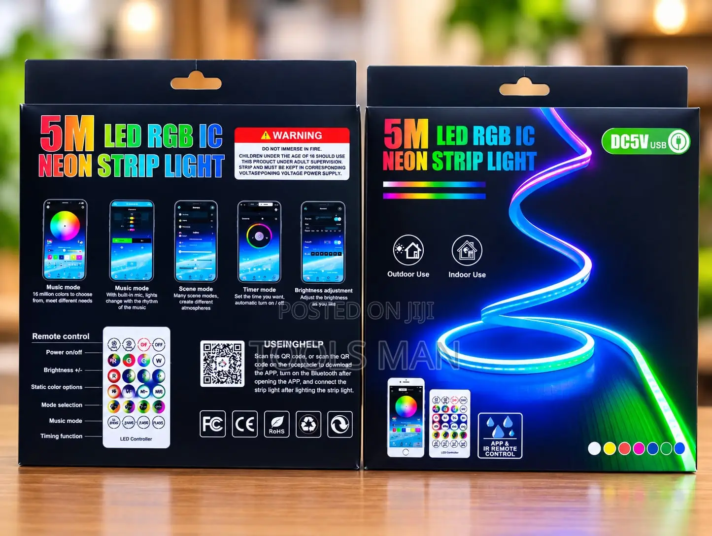 5m Led RGB Ic Neon Strip Light USB Remote.