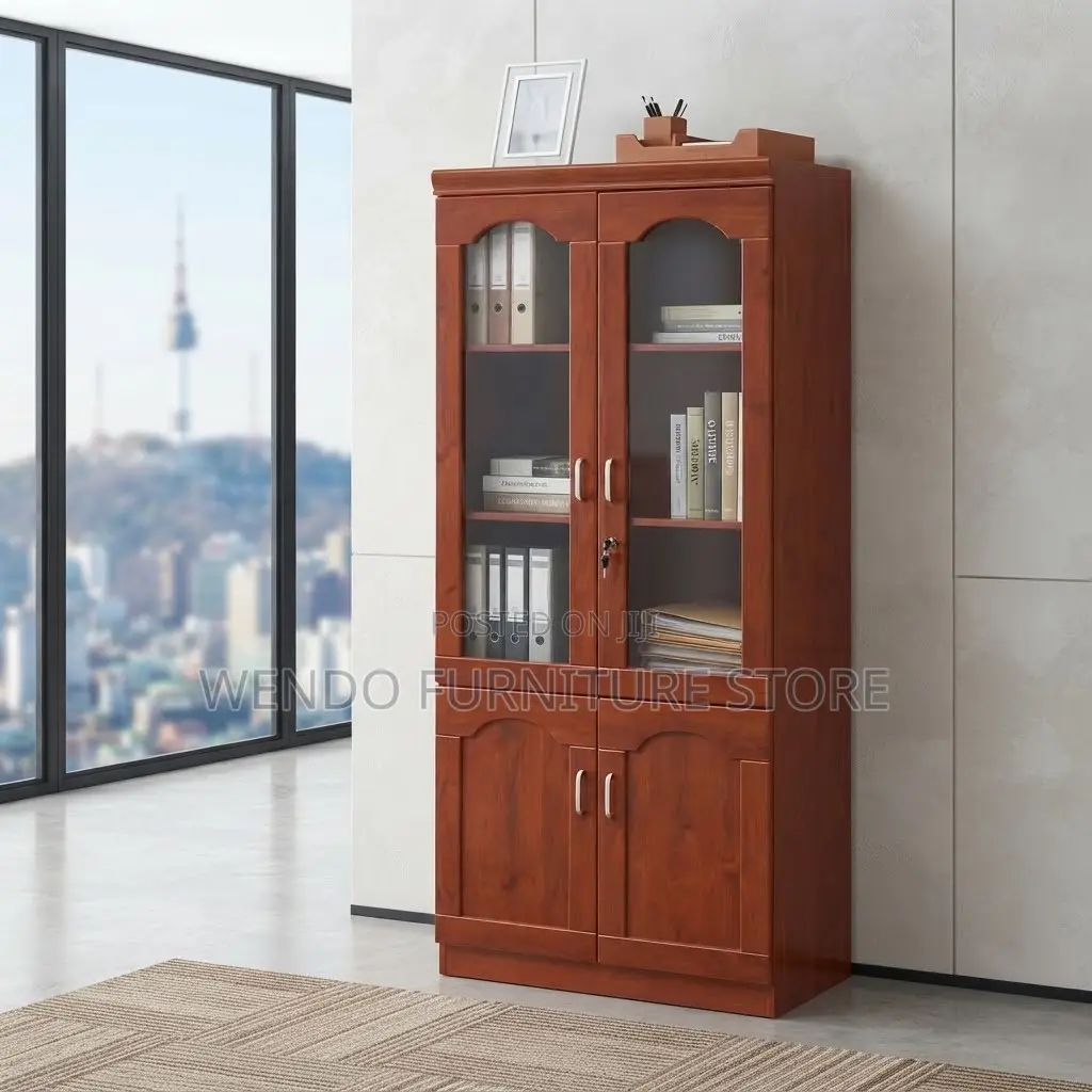 Office Cabinet; Mahogany Finished Modern Home Office Storage Cabinets