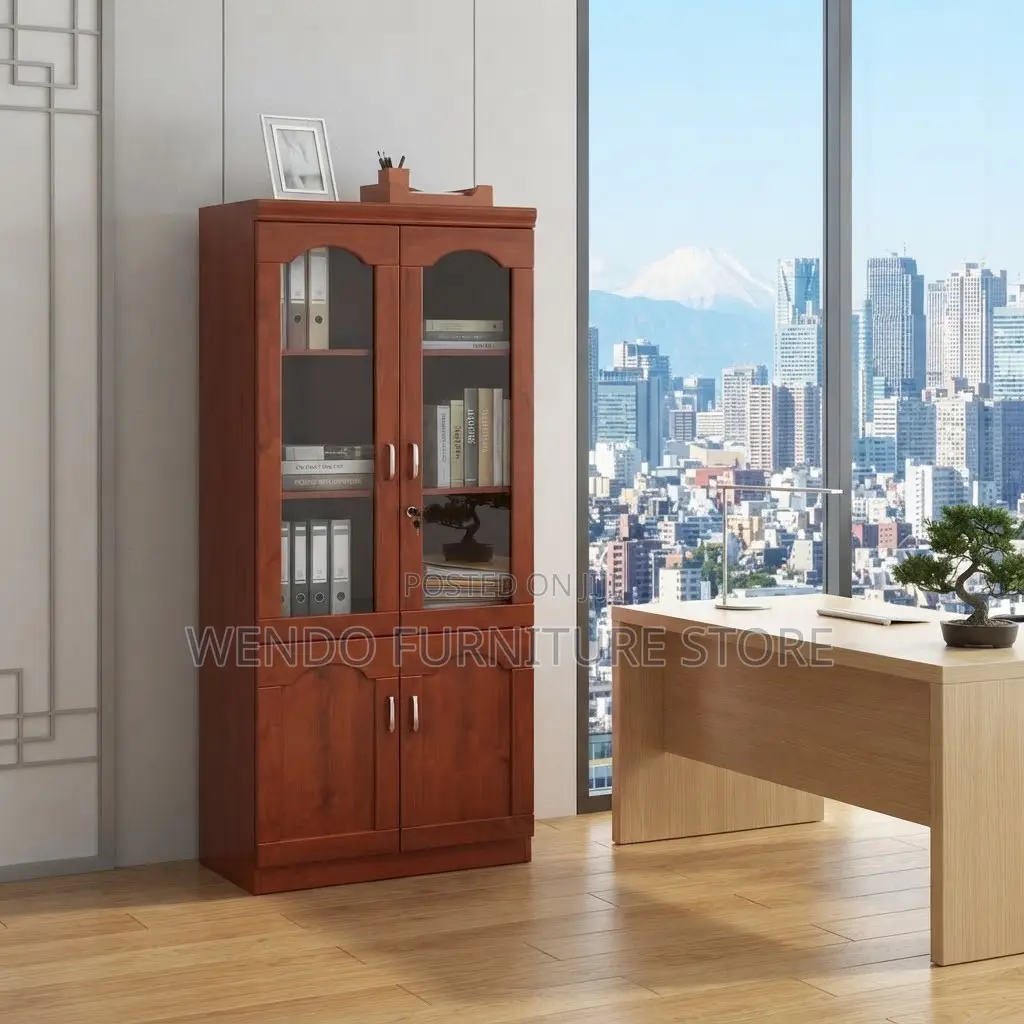 Office Cabinet; Mahogany Finished Modern Home Office Storage Cabinets
