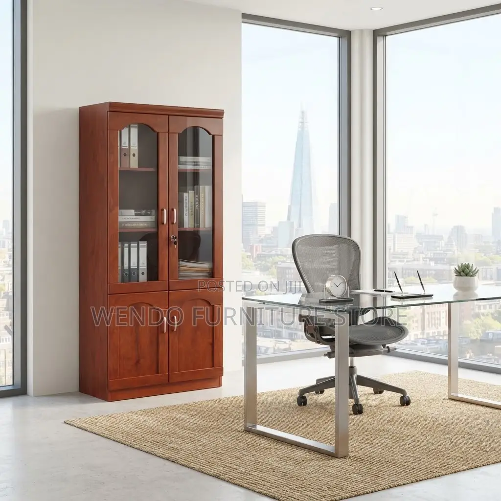 Office Cabinet; Mahogany Finished Modern Home Office Storage Cabinets