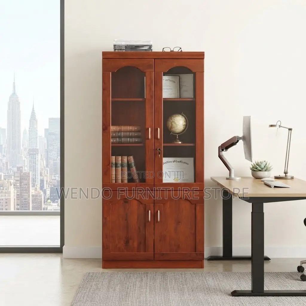 Office Cabinet; Mahogany Finished Modern Home Office Storage Cabinets