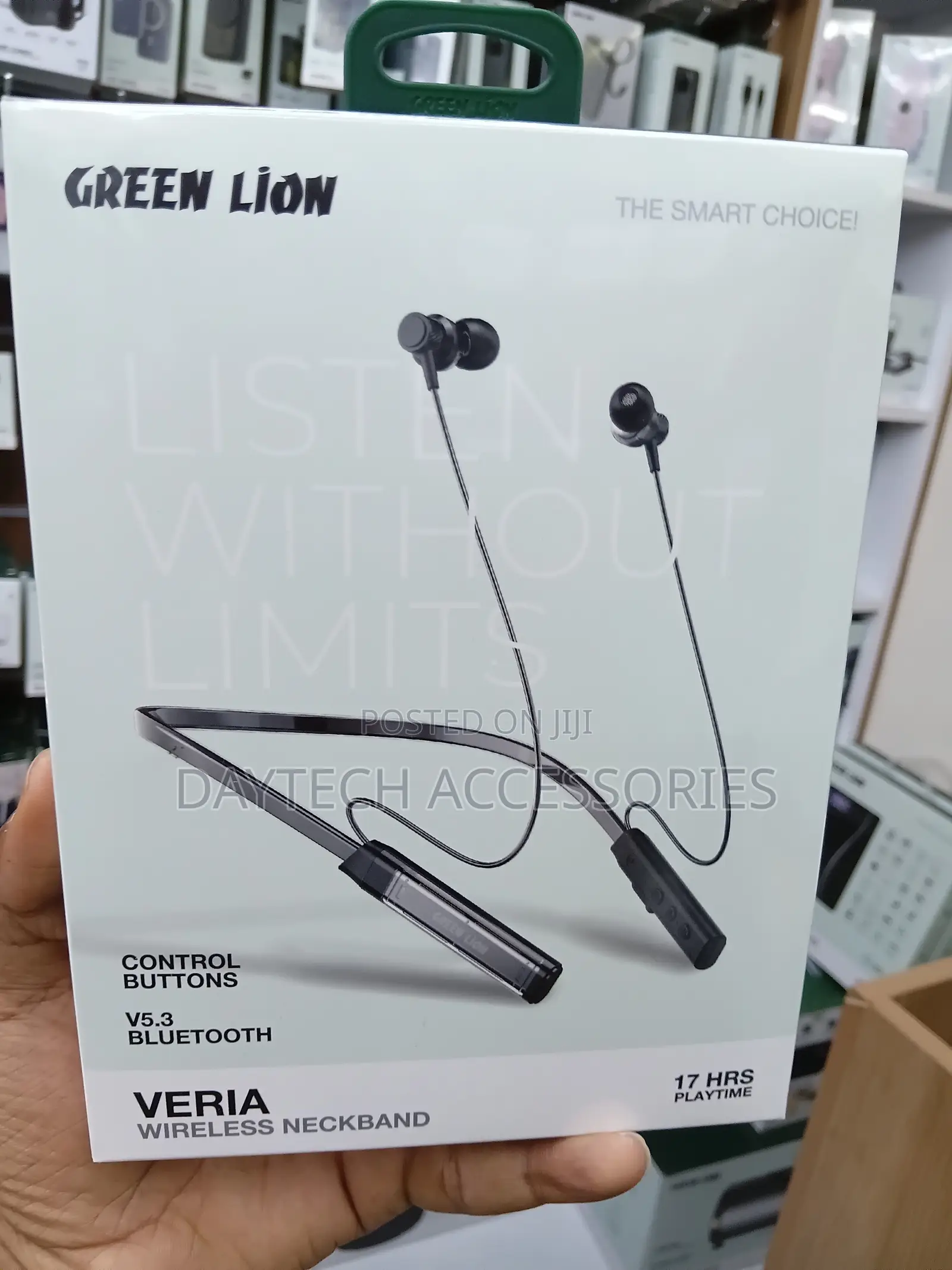 Green Lion Veria Wireless Neck Band Earphones - Black