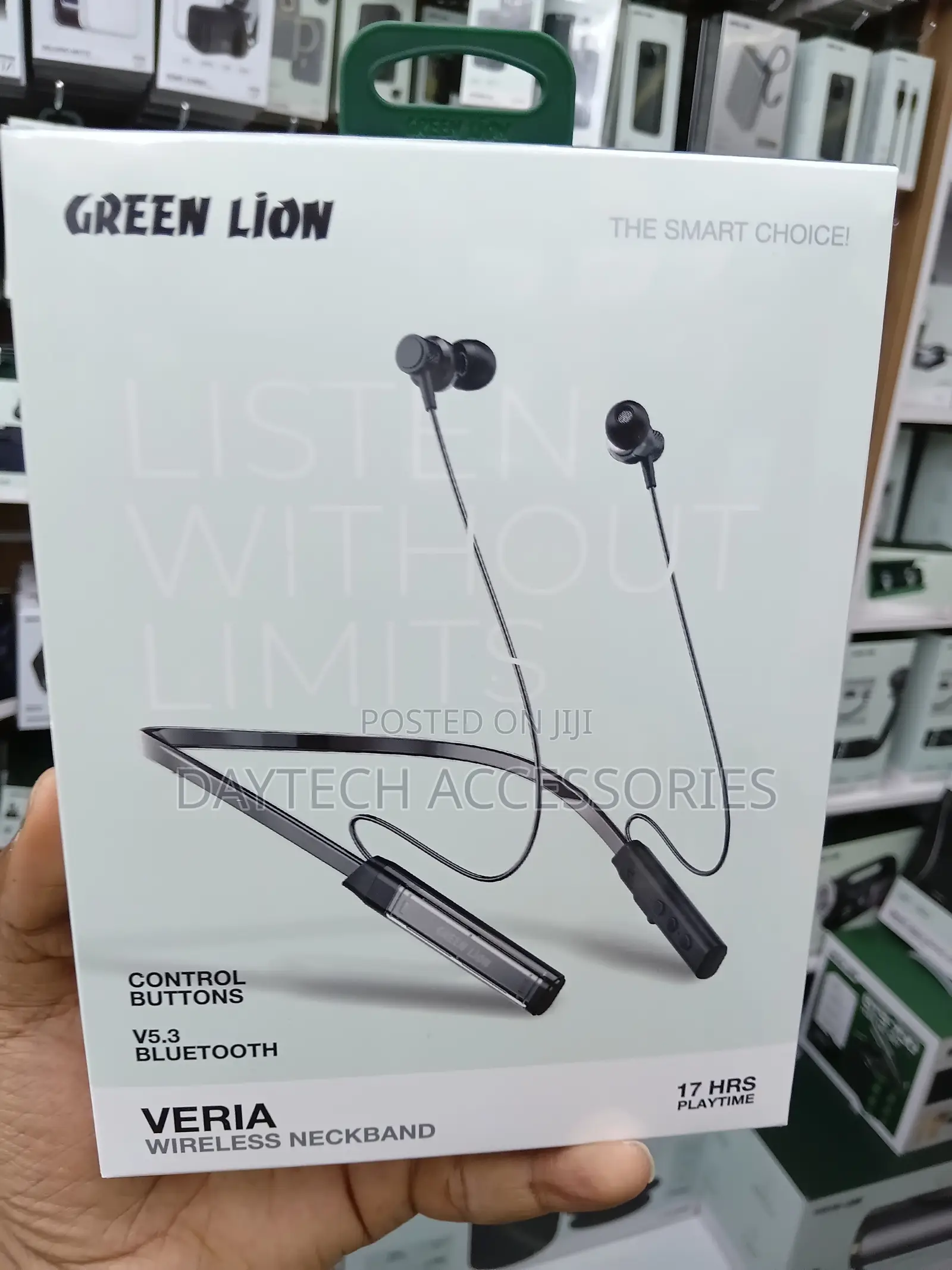 Green Lion Veria Wireless Neck Band Earphones - Black
