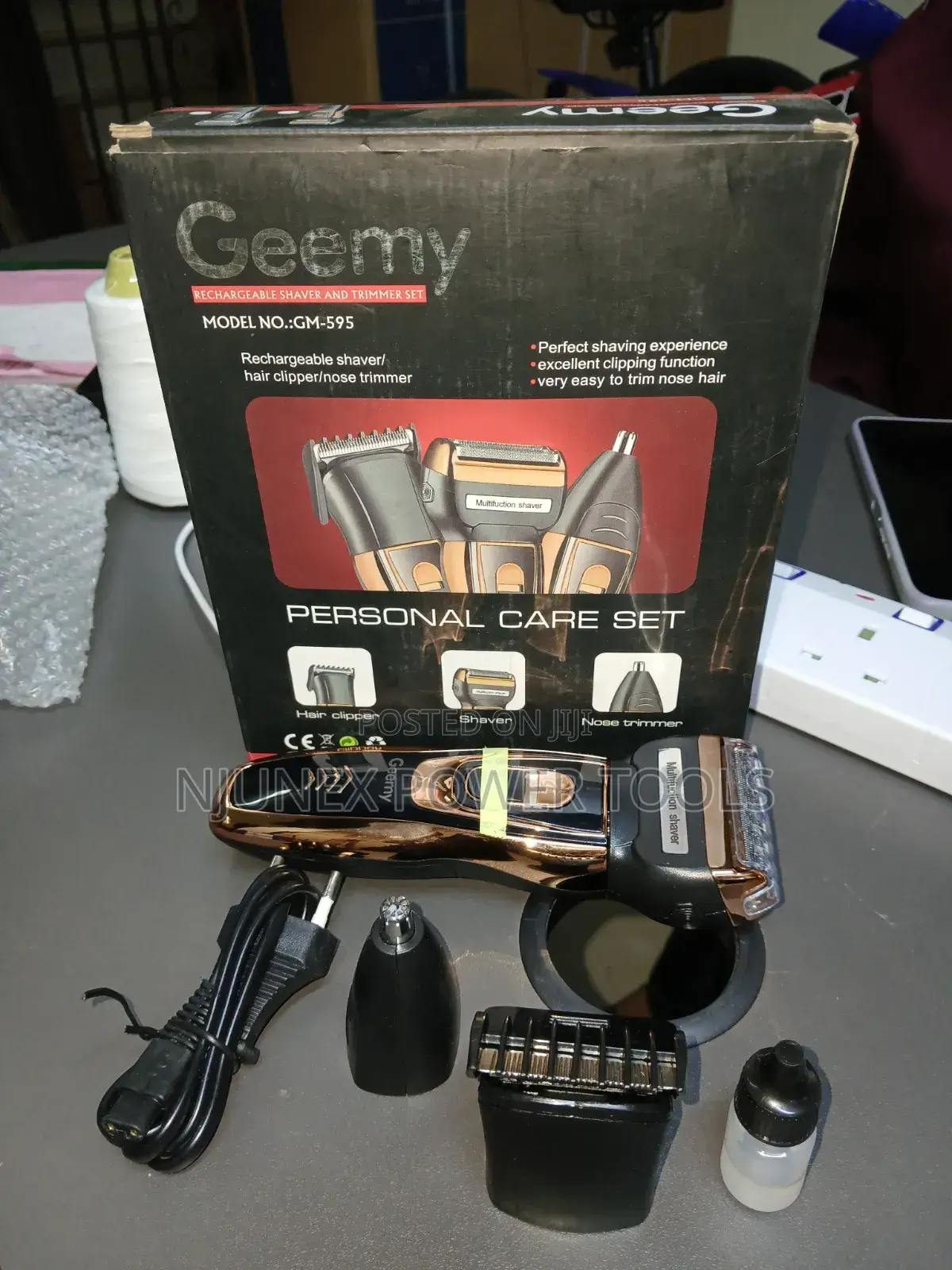 Geemy GM-595 3-in-1 Rechargeable Shaver and **[Trimmer_Set]** 